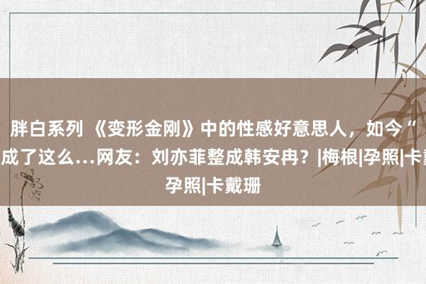 胖白系列 《变形金刚》中的性感好意思人，如今“毁”成了这么…网友：刘亦菲整成韩安冉？|梅根|孕照|卡戴珊