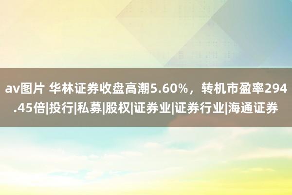 av图片 华林证券收盘高潮5.60%，转机市盈率294.45倍|投行|私募|股权|证券业|证券行业|海通证券