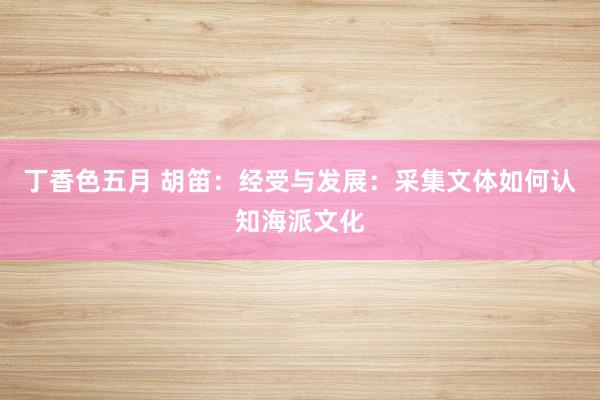 丁香色五月 胡笛：经受与发展：采集文体如何认知海派文化