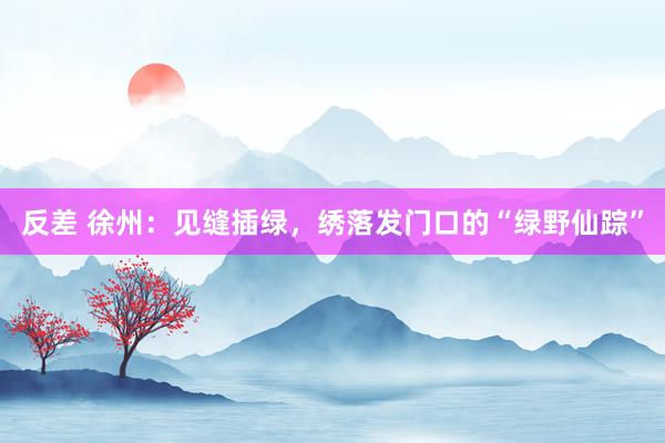 反差 徐州：见缝插绿，绣落发门口的“绿野仙踪”