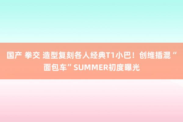 国产 拳交 造型复刻各人经典T1小巴！创维插混“面包车”SUMMER初度曝光