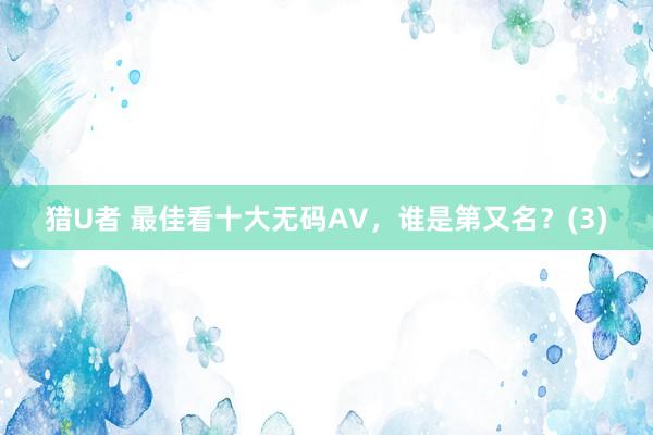 猎U者 最佳看十大无码AV，谁是第又名？(3)