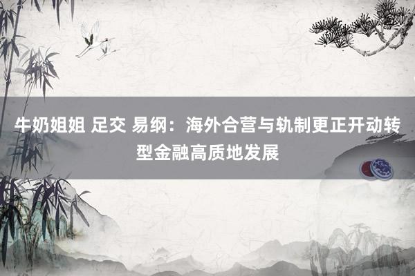 牛奶姐姐 足交 易纲：海外合营与轨制更正开动转型金融高质地发展